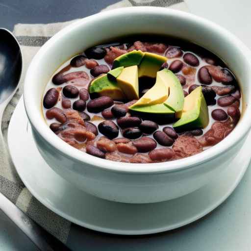 Avocado Topped Black Bean Soup