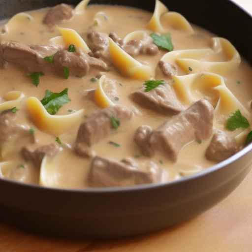 Beef Stroganoff with Cheddar