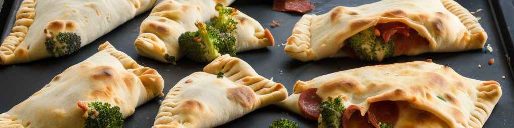 Broccoli, Pepperoni and Three Cheese Calzones
