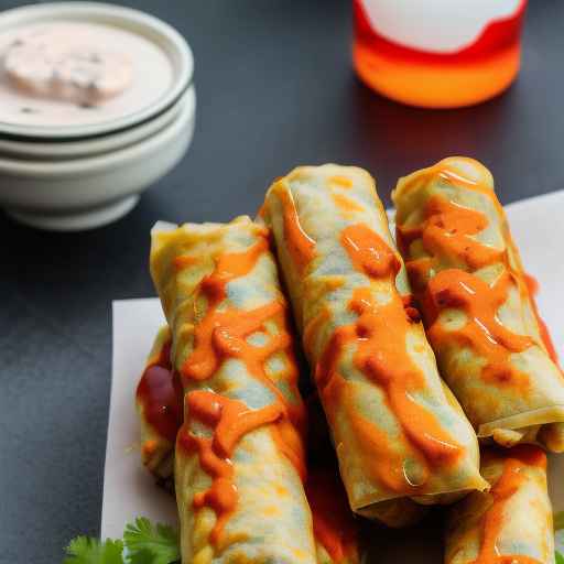 Buffalo Cauliflower Egg Rolls