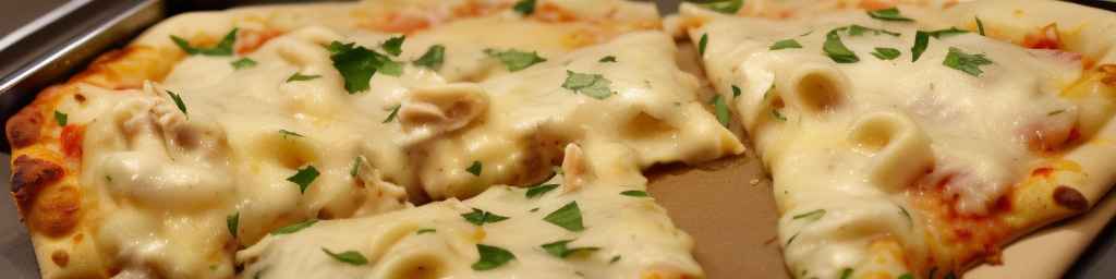 Chicken Alfredo folded pizza