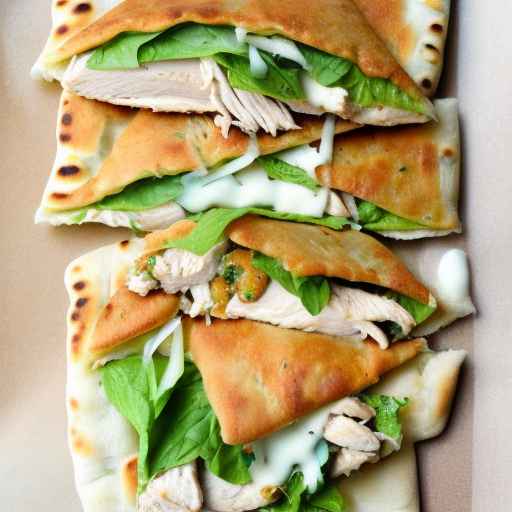 Chicken Caesar Stuffed Flatbread Pockets