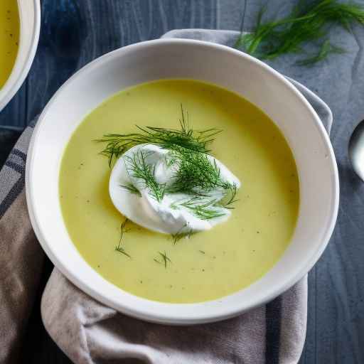 Creamy Potato and Leek Borscht with Dill and Sour Cream