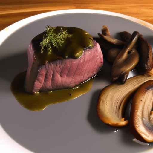 Filet with Red Wine Mushroom Sauce