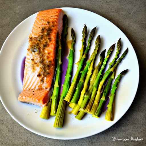 Lemon Dijon Baked Salmon with Roasted Asparagus