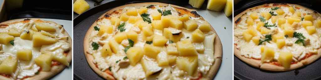 Pineapple and Chicken Alfredo Pizza