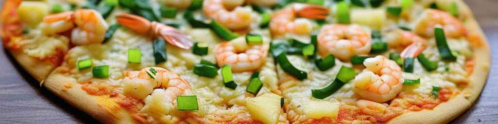 Shrimp Scampi Pizza with Pineapple and Green Onion
