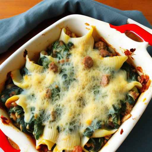 Spinach and sausage stuffed shells casserole
