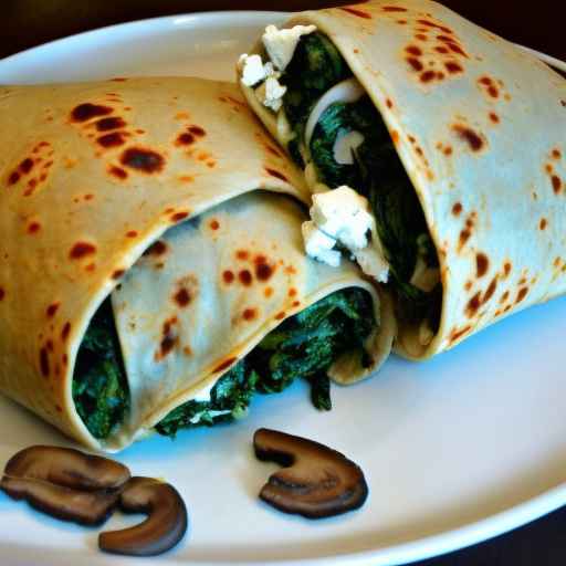 Spinach, Mushroom, and Feta Flavor Fiesta Burrito