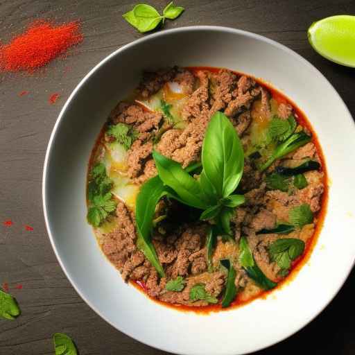Thai omelette with minced pork and herbs